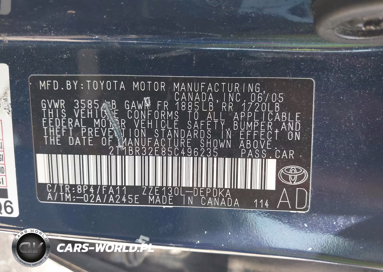2005 Toyota Corolla Ce VIN:2T1BR32E85C496235 - 9