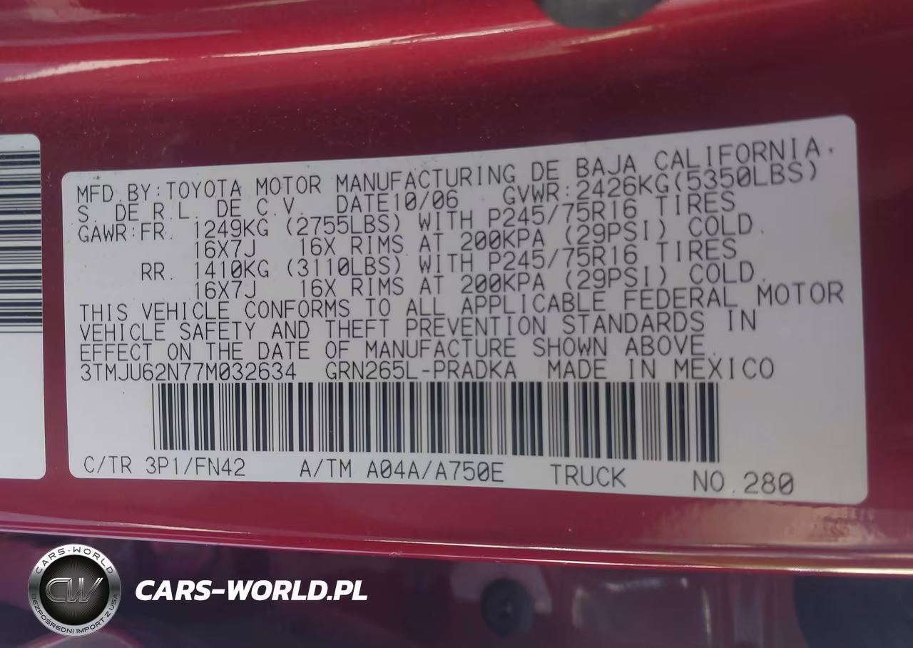 2007 Toyota Tacoma Prerunner V6 VIN:3TMJU62N77M032634 - 9