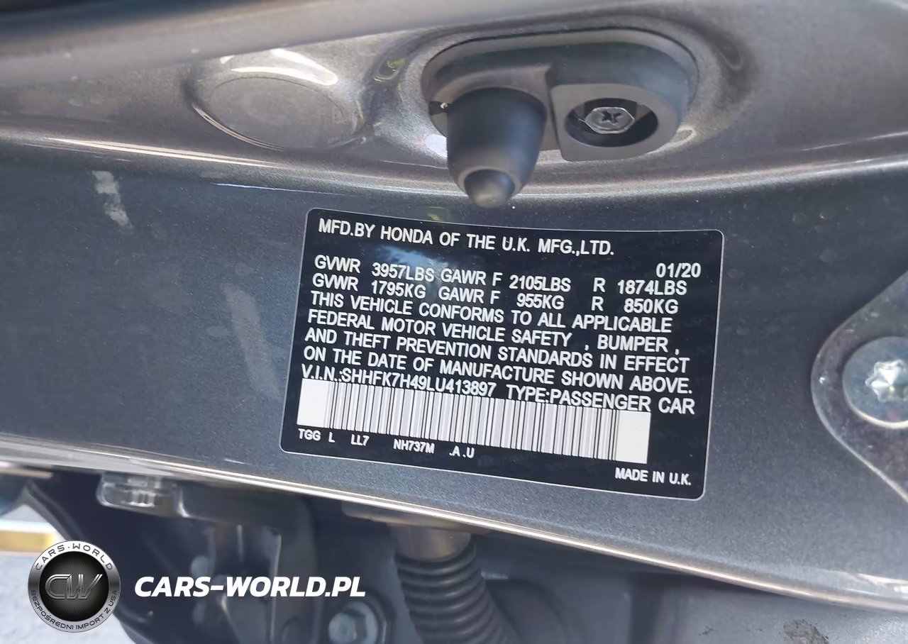 2020 Honda Civic Sport VIN:SHHFK7H49LU413897 - 9