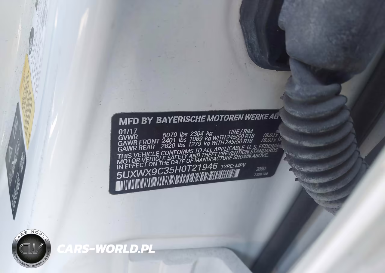 2017 BMW X3 xDrive28I VIN:5UXWX9C35H0T21946 - 9