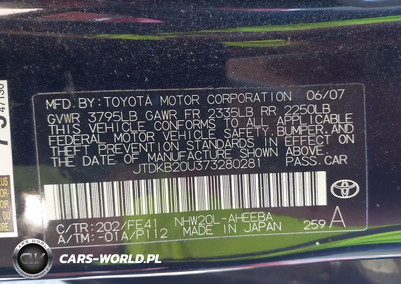 2007 Toyota Prius VIN:JTDKB20U373280281 - 9