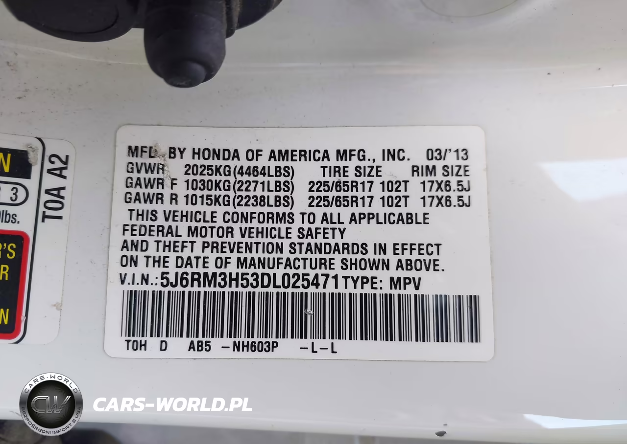 2013 Honda Cr-V Ex VIN:5J6RM3H53DL025471 - 9