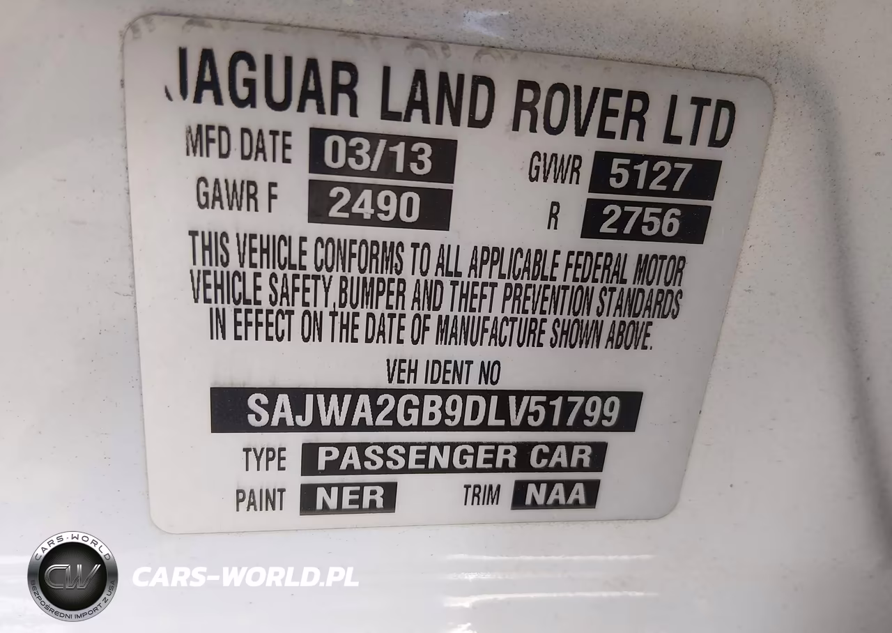 2013 Jaguar Xj Xjl Portfolio VIN:SAJWA2GB9DLV51799 - 9