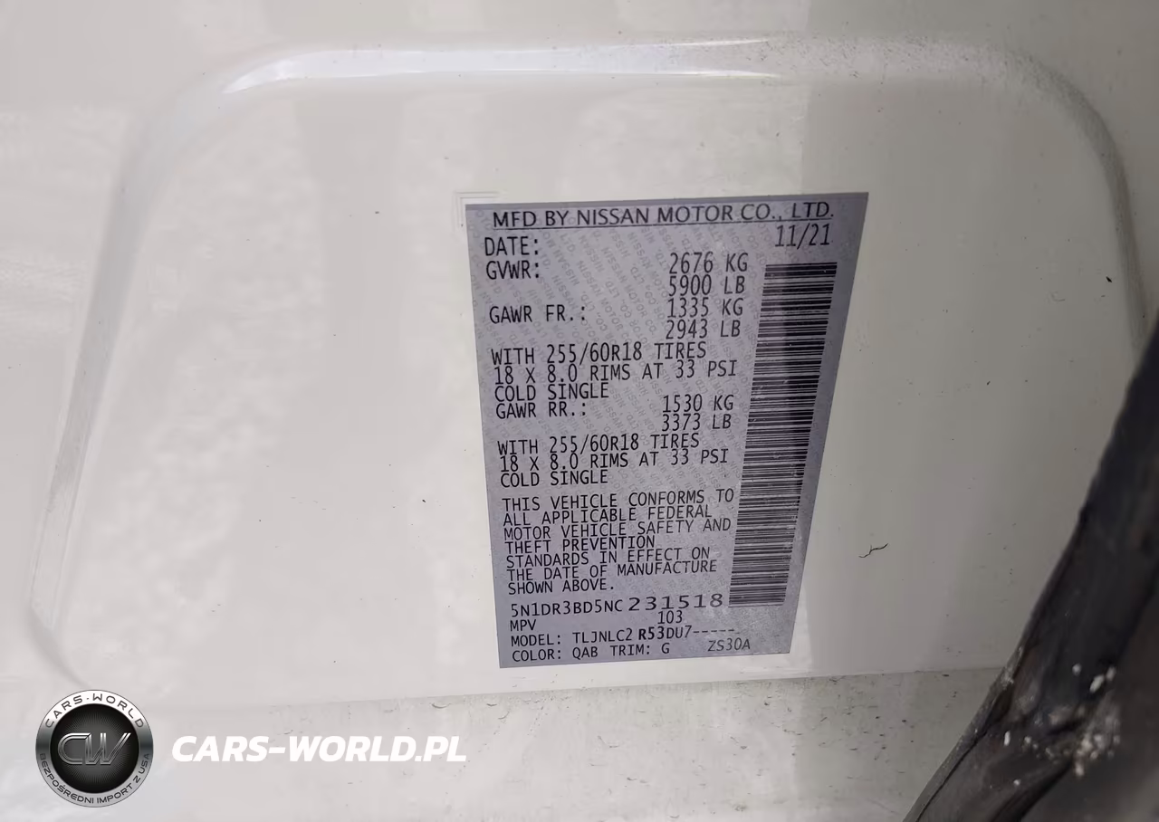 2022 Nissan Pathfinder Sv 4Wd VIN:5N1DR3BD5NC231518 - 9