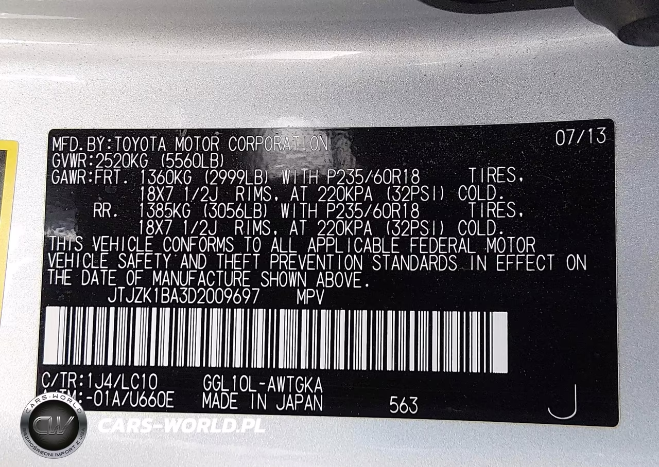 2013 Lexus Rx 350 VIN:JTJZK1BA3D2009697 - 9