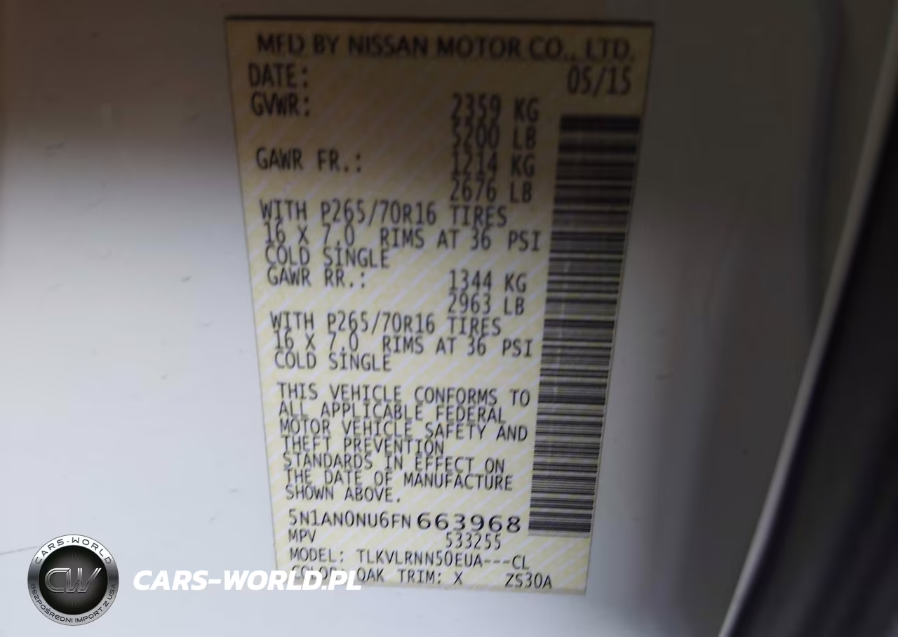 2015 Nissan Xterra S VIN:5N1AN0NU6FN663968 - 9