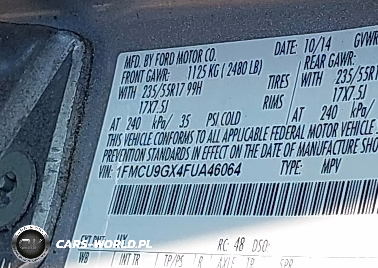 2015 Ford Escape Se VIN:1FMCU9GX4FUA46064 - 9