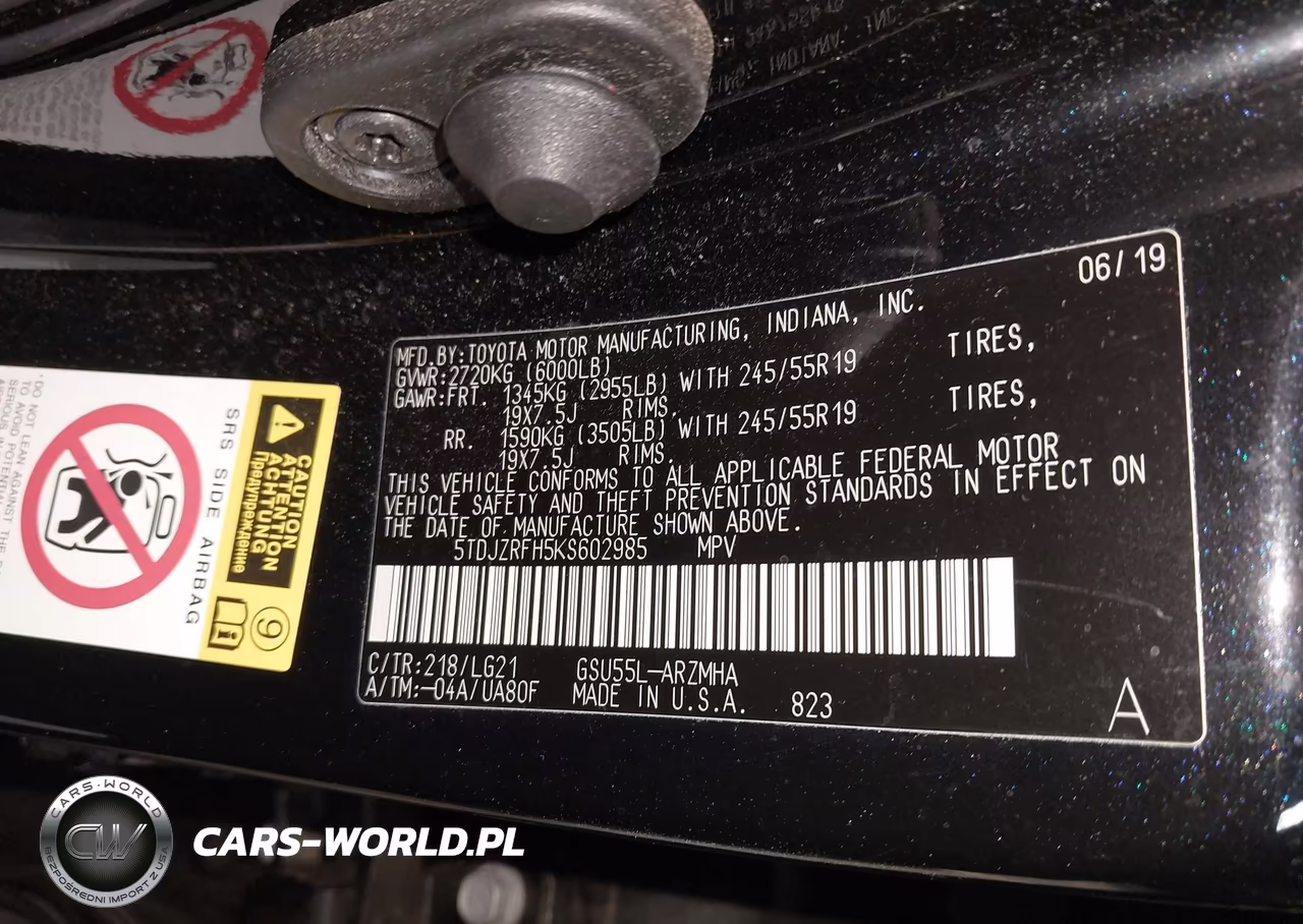 2019 Toyota Highlander Se VIN:5TDJZRFH5KS602985 - 9