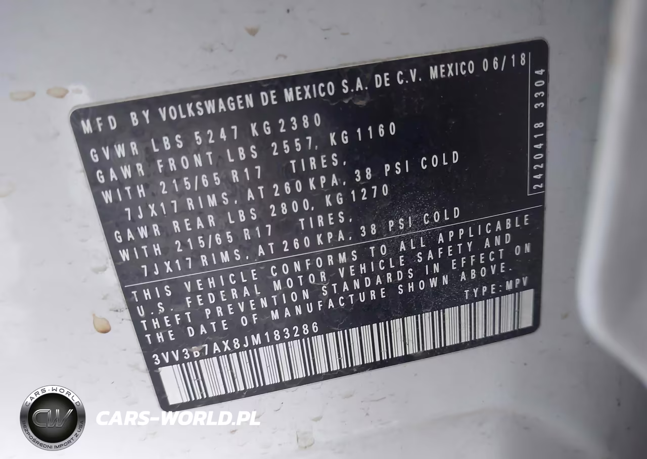 2018 Volkswagen Tiguan 2.0T Se-2.0T Sel VIN:3VV3B7AX8JM183286 - 9
