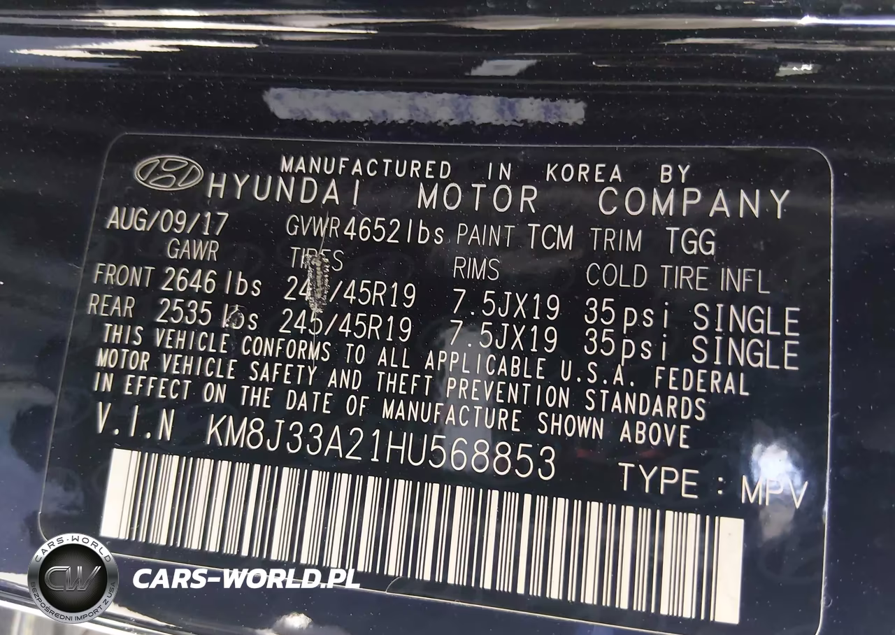 2017 Hyundai Tucson Value VIN:KM8J33A21HU568853 - 9