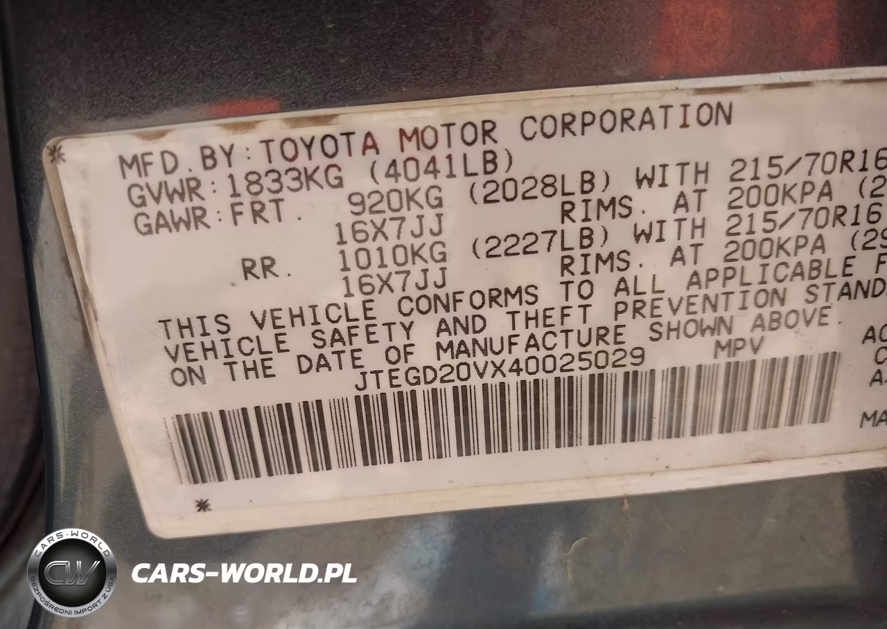 2004 Toyota Rav4 VIN:JTEGD20VX40025029 - 9