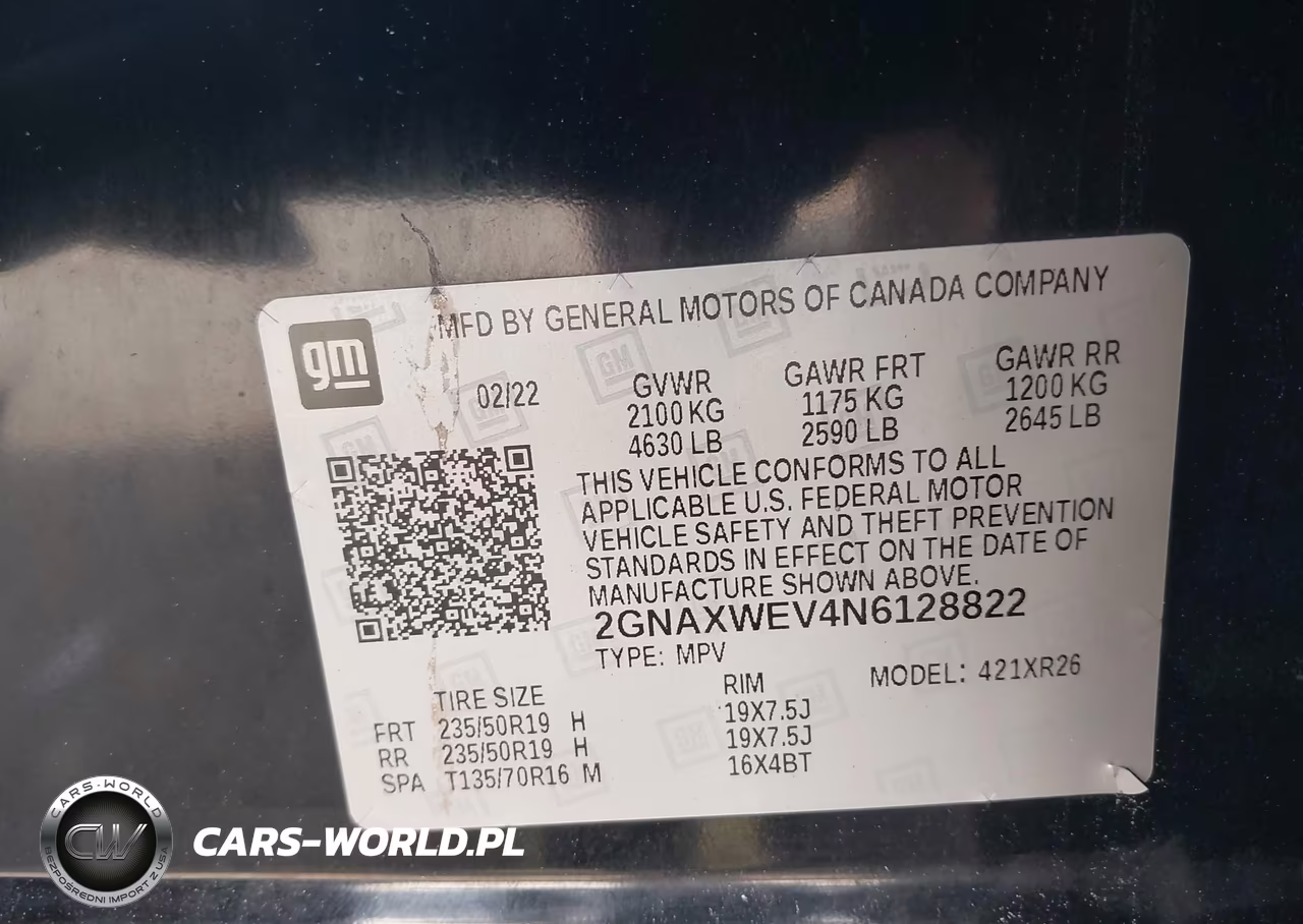 2022 Chevrolet Equinox Awd Rs VIN:2GNAXWEV4N6128822 - 9