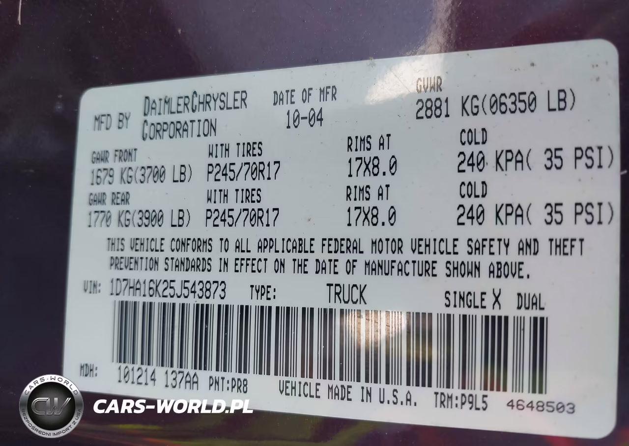 2005 Dodge Ram 1500 St VIN:1D7HA16K25J543873 - 9