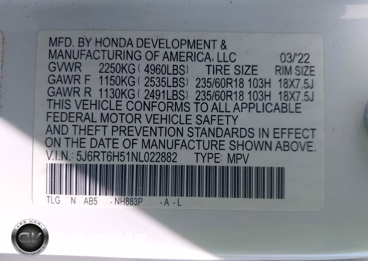 2022 Honda Cr-V Hybrid Ex VIN:5J6RT6H51NL022882 - 9