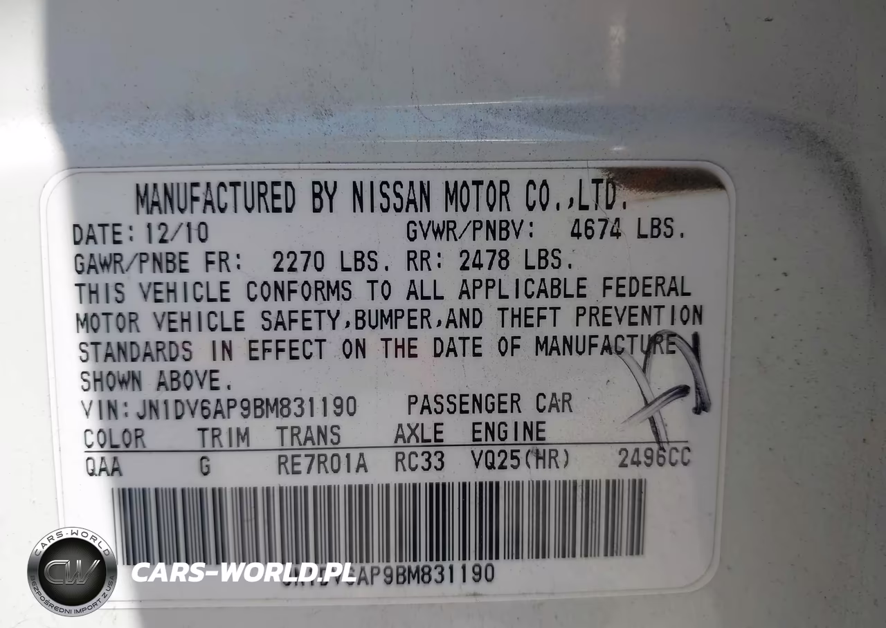 2011 Infiniti G25 Journey VIN:JN1DV6AP9BM831190 - 9