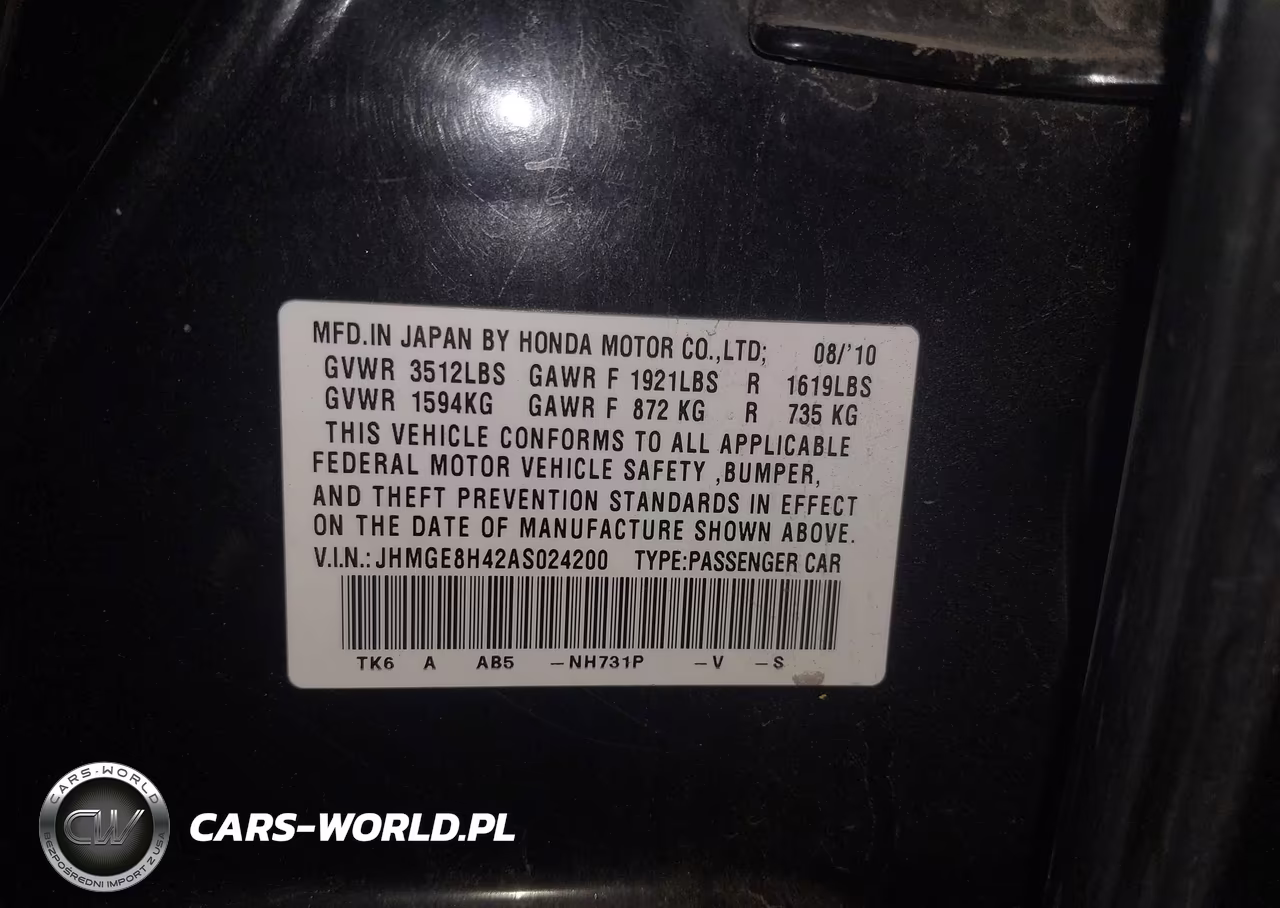 2010 Honda Fit Sport VIN:JHMGE8H42AS024200 - 9