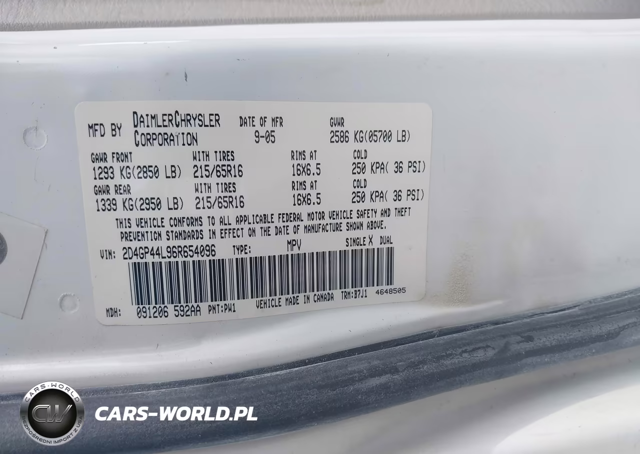 2006 Dodge Grand Caravan Sxt VIN:2D4GP44L96R654096 - 9