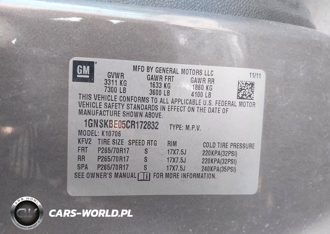 2012 Chevrolet Tahoe Lt VIN:1GNSKBE05CR172832 - 9