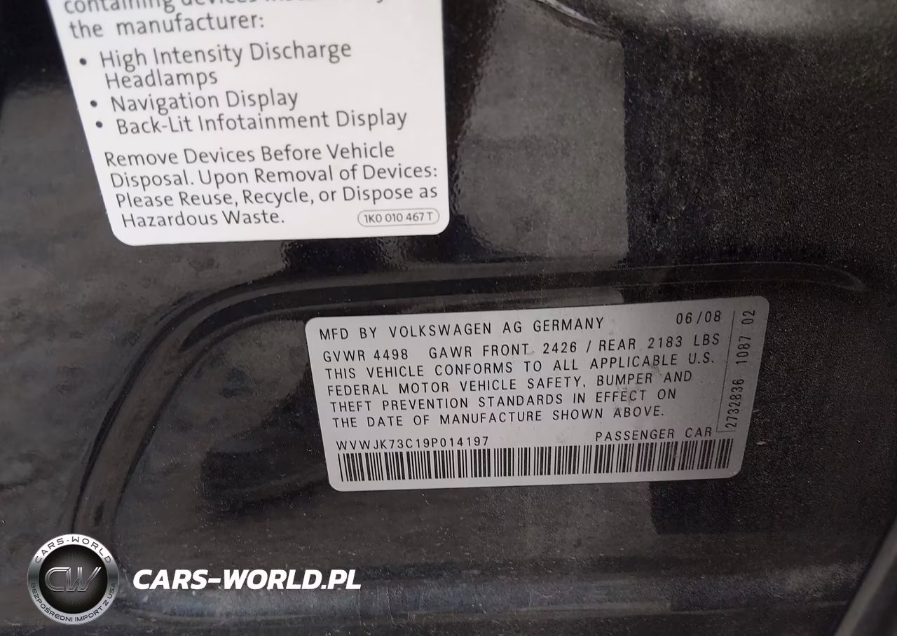 2009 Volkswagen Passat Komfort VIN:WVWJK73C19P014197 - 9