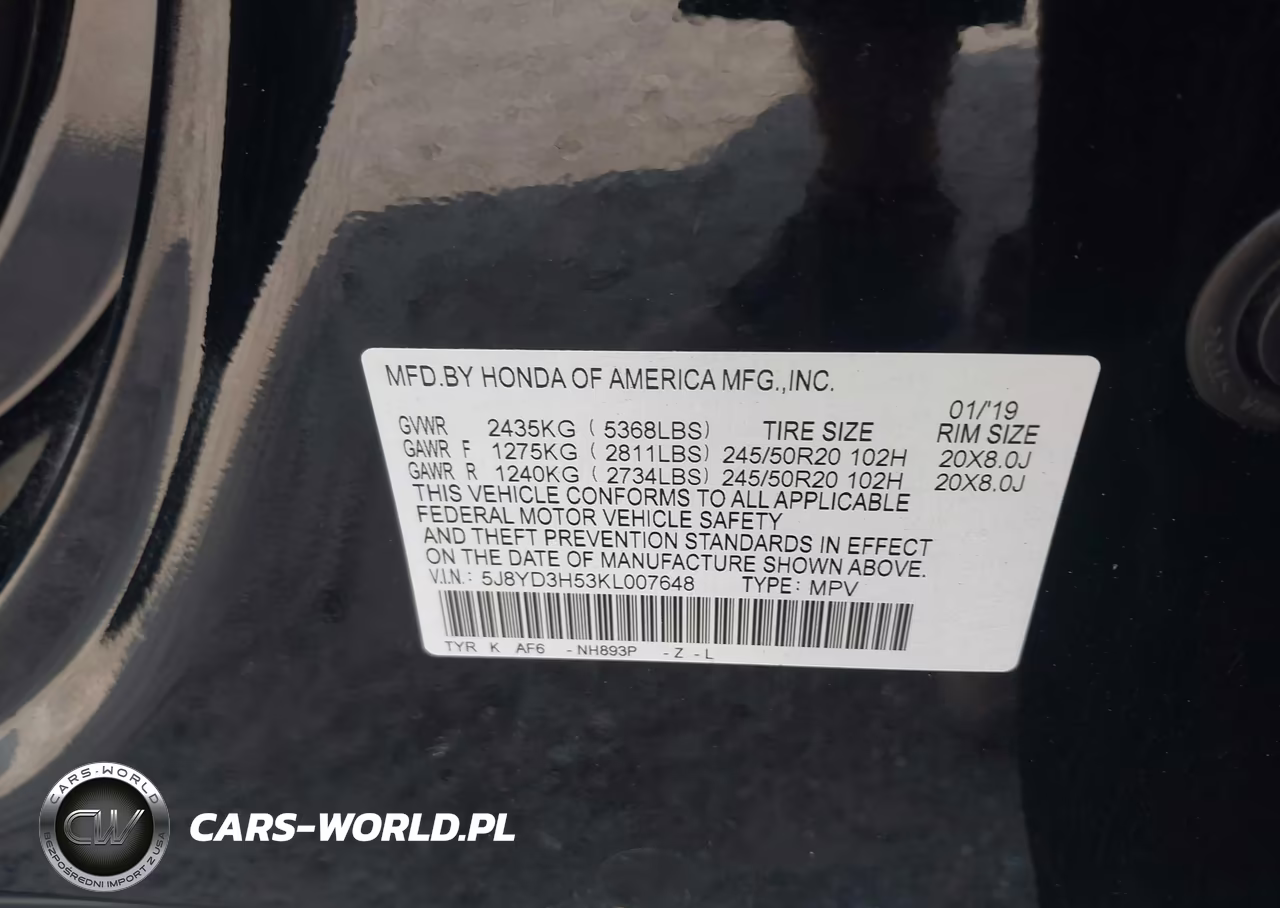 2019 Acura Mdx Tech Pkg VIN:5J8YD3H53KL007648 - 9
