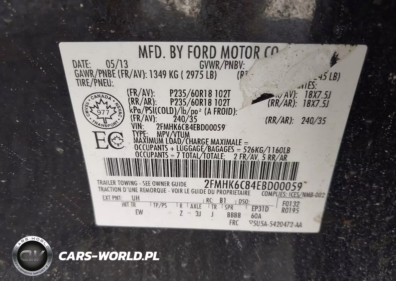 2014 Ford Flex Sel VIN:2FMHK6C84EBD00059 - 9