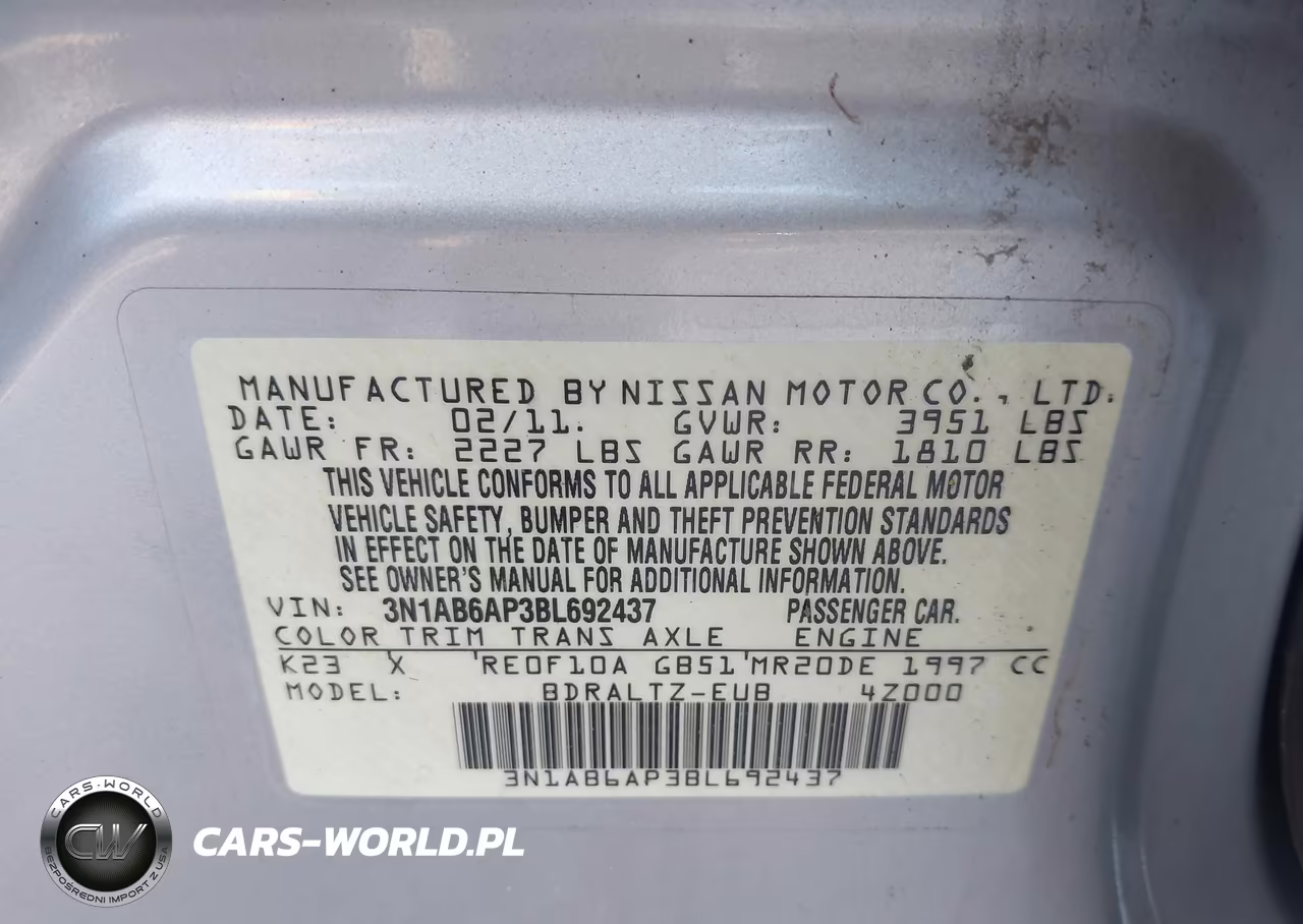 2011 Nissan Sentra 2.0S VIN:3N1AB6AP3BL692437 - 9