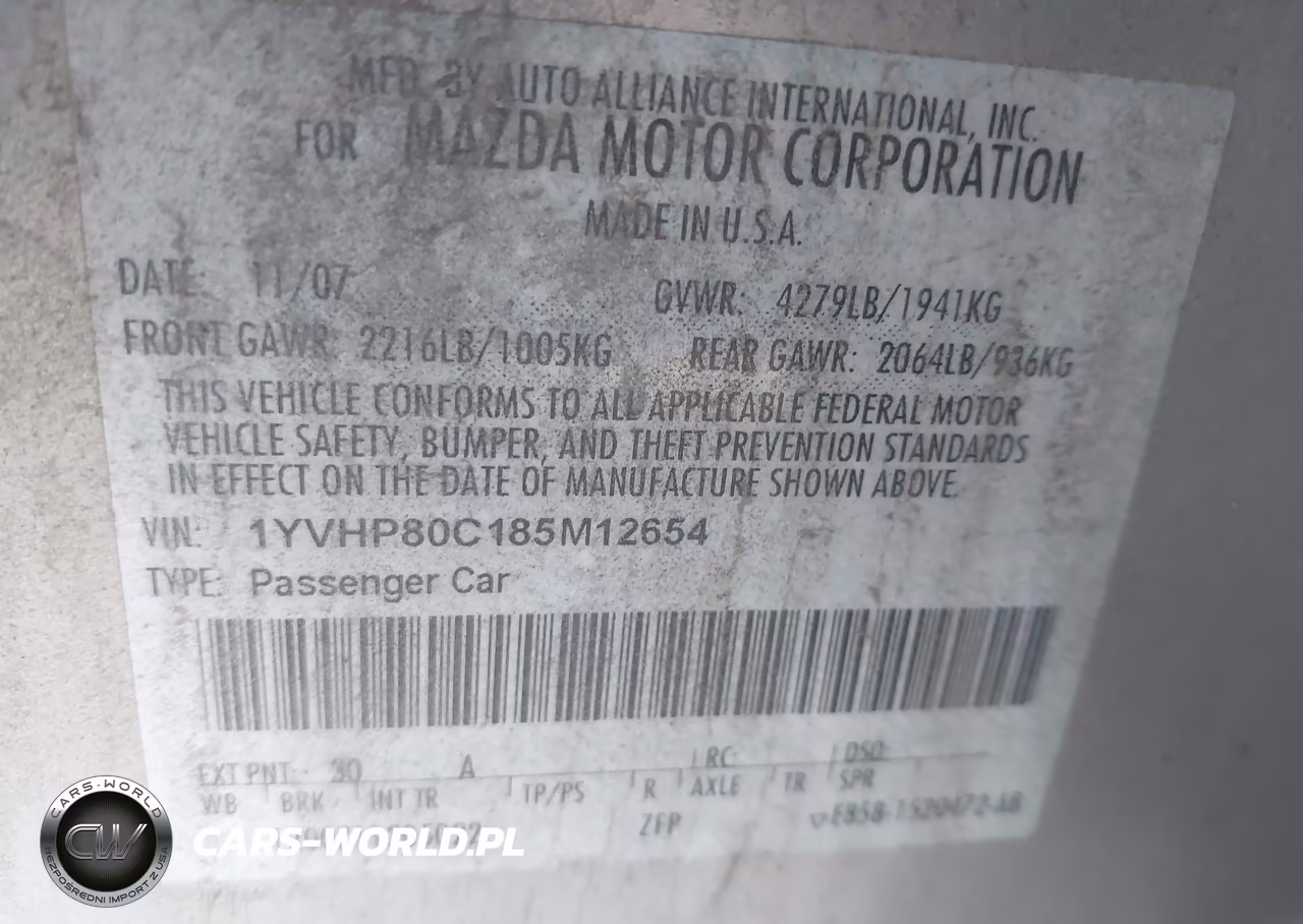 2008 Mazda Mazda6 I Sport Ve VIN:1YVHP80C185M12654 - 9