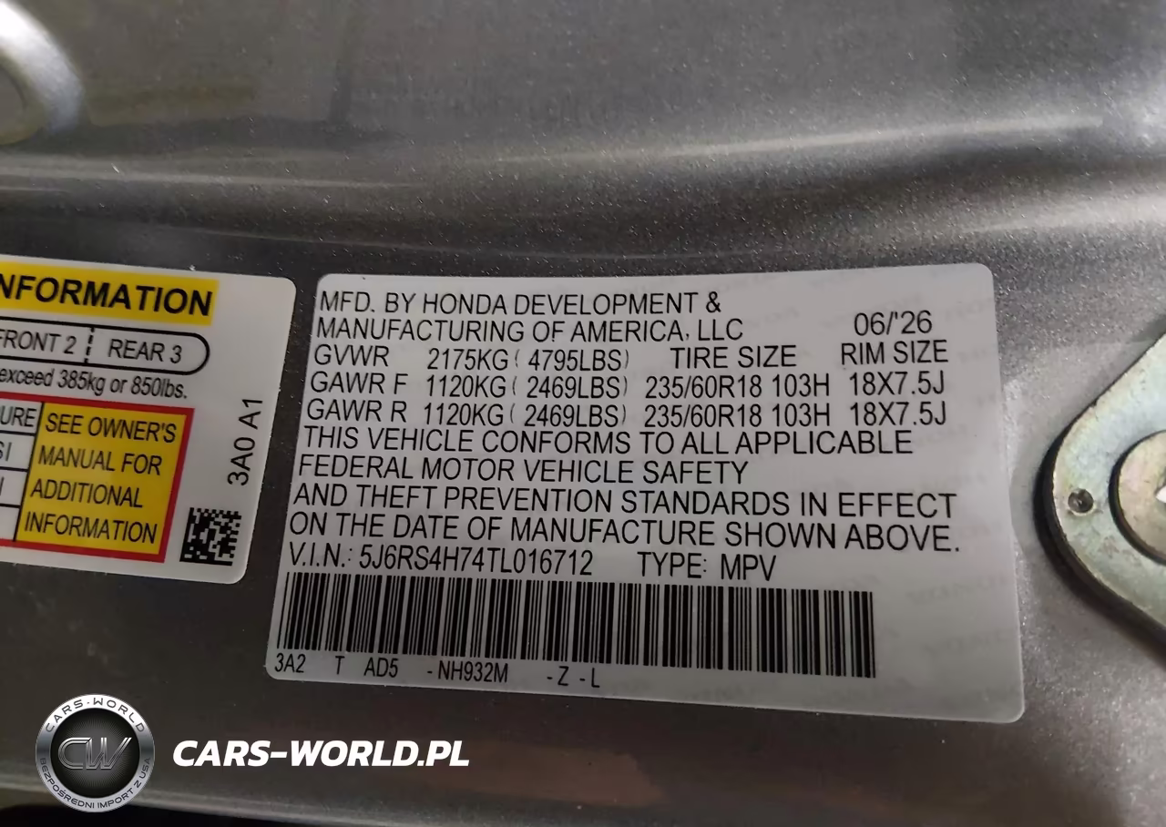 2026 Honda Cr-V Ex-L Awd VIN:5J6RS4H74TL016712 - 9