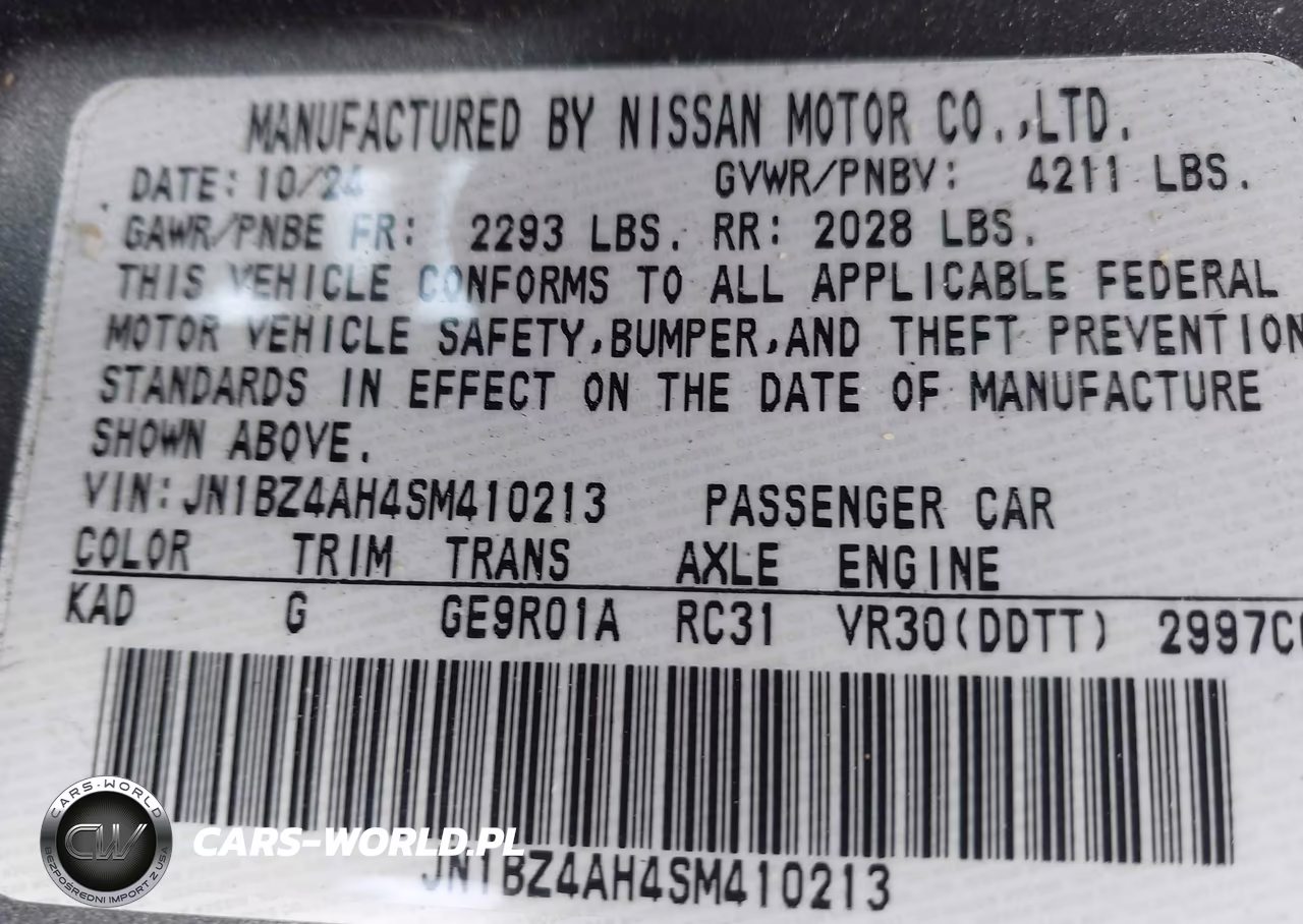 2025 Nissan Z Sport Automatic Transmission VIN:JN1BZ4AH4SM410213 - 9