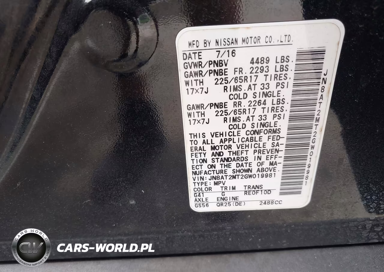 2016 Nissan Rogue Sv VIN:JN8AT2MT2GW019981 - 9
