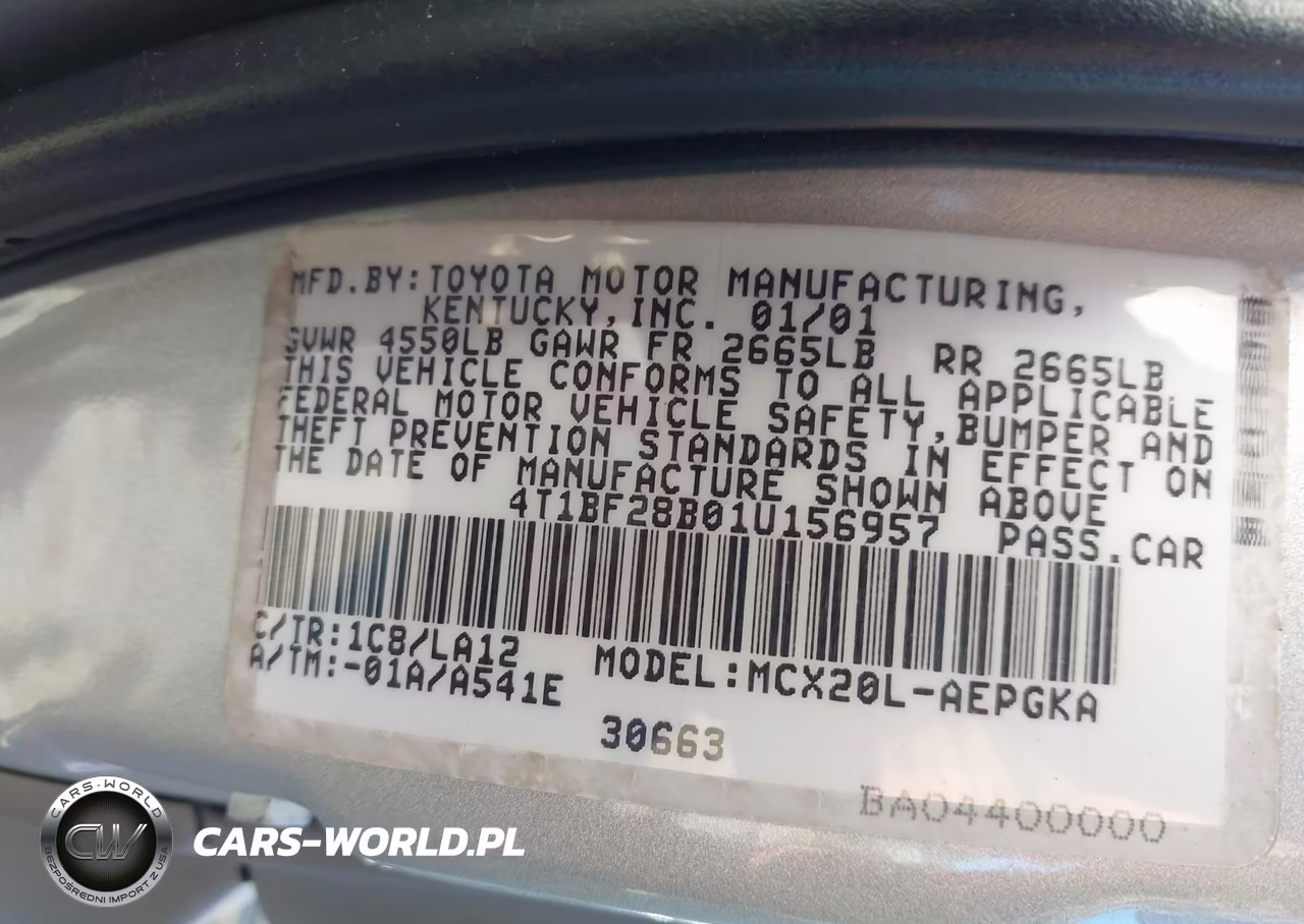 2001 Toyota Avalon Xls VIN:4T1BF28B01U156957 - 9