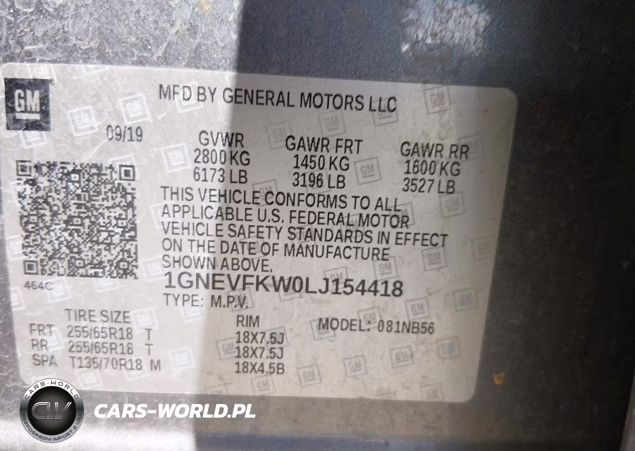 2020 Chevrolet Traverse Awd Ls VIN:1GNEVFKW0LJ154418 - 9