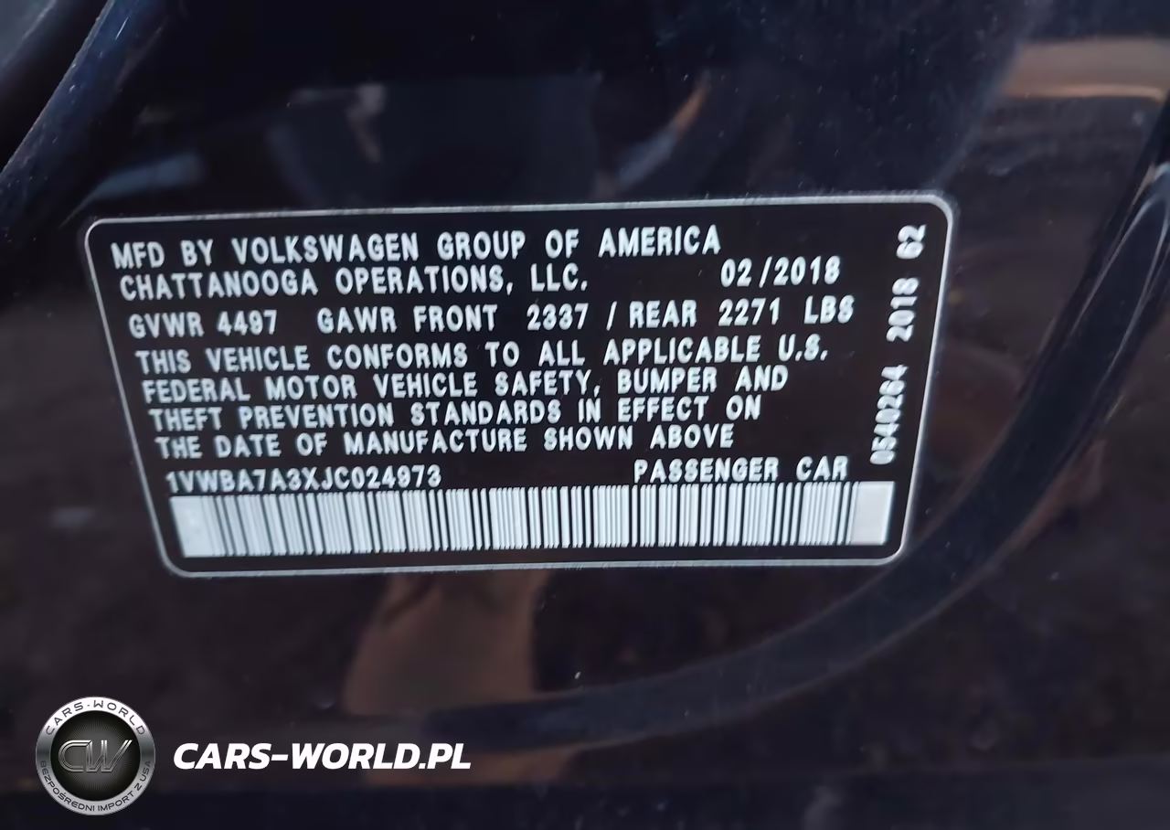 2018 Volkswagen Passat 2.0T Se VIN:1VWBA7A3XJC024973 - 9