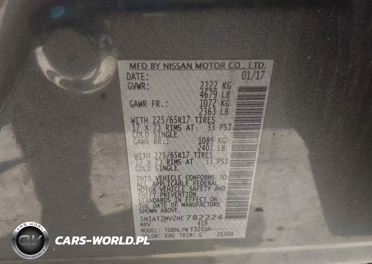 2017 Nissan Rogue S VIN:5N1AT2MV2HC782224 - 9