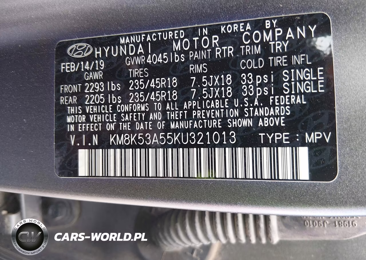 2019 Hyundai Kona Iron Man VIN:KM8K53A55KU321013 - 9