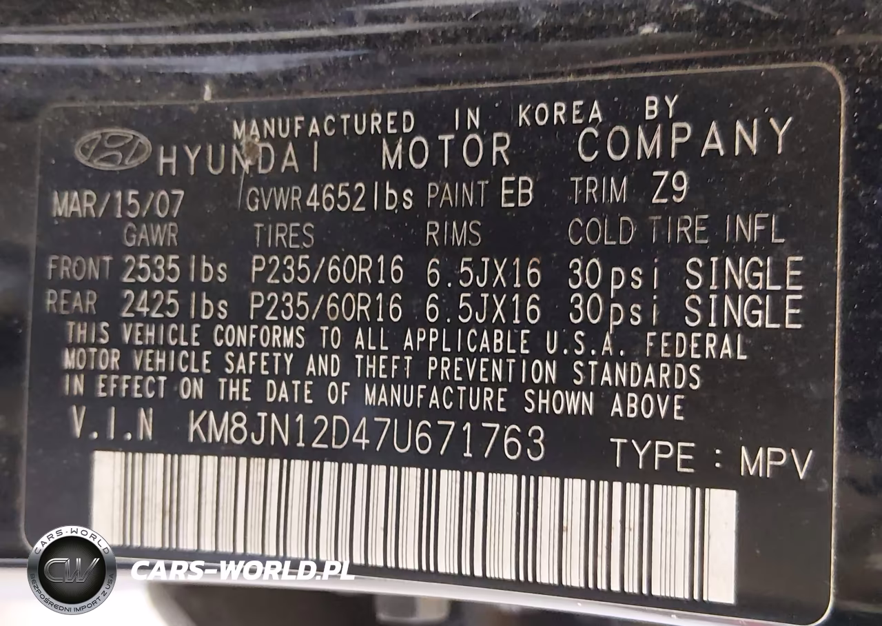 2007 Hyundai Tucson Limited-Se VIN:KM8JN12D47U671763 - 9