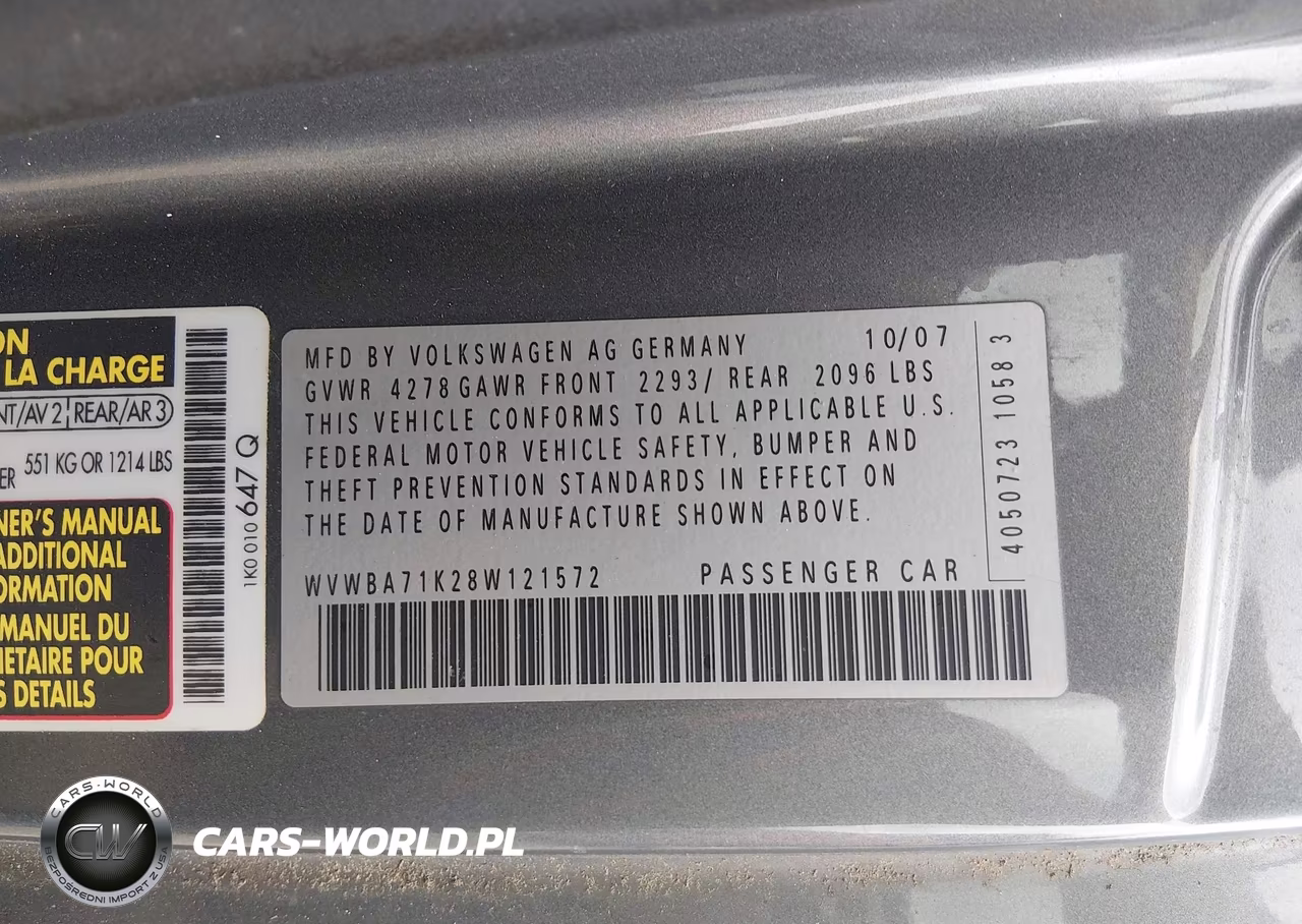 2008 Volkswagen Rabbit S VIN:WVWBA71K28W121572 - 9