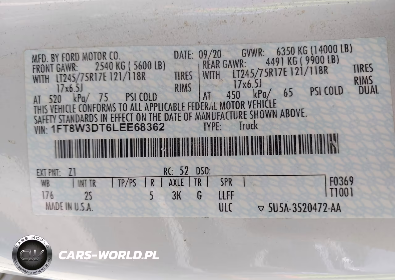 2020 Ford F-350 Xlt VIN:1FT8W3DT6LEE68362 - 8