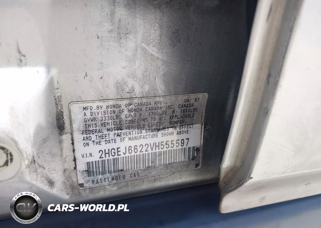 1997 Honda Civic Dx VIN:2HGEJ6622VH555597 - 9