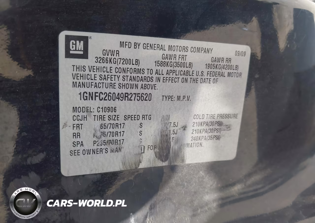 2009 Chevrolet Suburban 1500 Lt2 VIN:1GNFC26049R275620 - 9