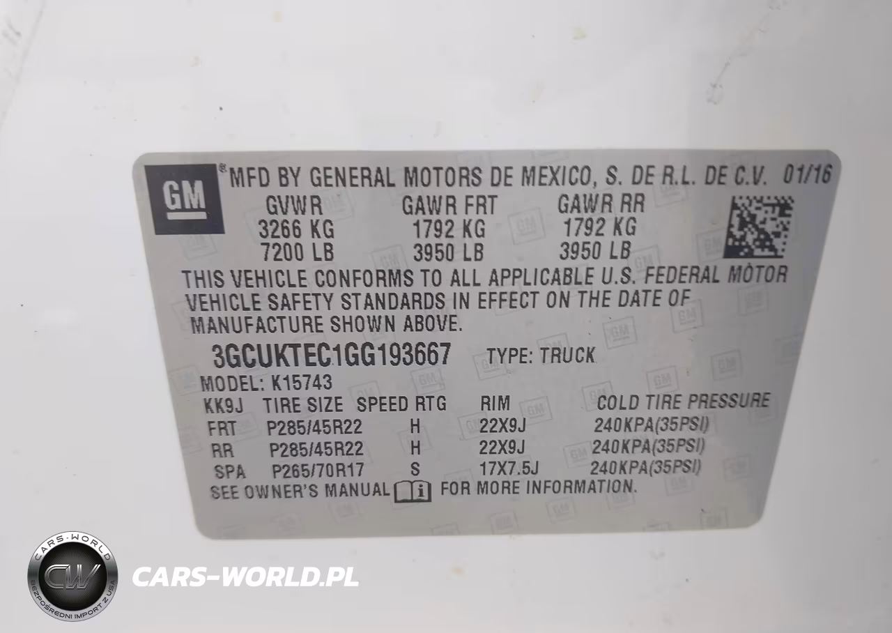 2016 Chevrolet Silverado 1500 High Country VIN:3GCUKTEC1GG193667 - 9