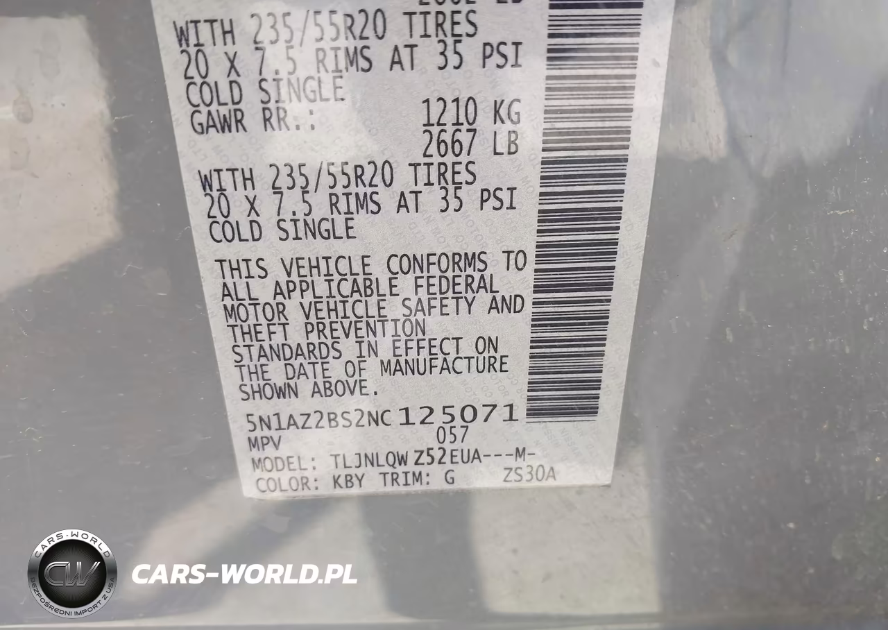 2022 Nissan Murano Sv Intelligent Awd VIN:5N1AZ2BS2NC125071 - 9