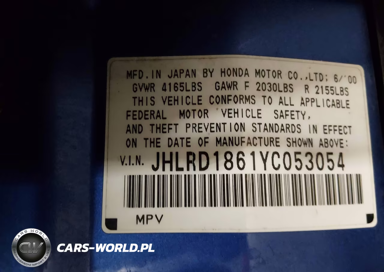 2000 Honda Cr-V Ex VIN:JHLRD1861YC053054 - 9