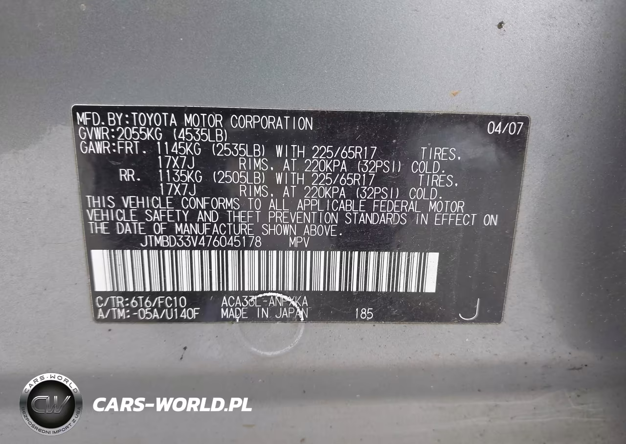 2007 Toyota Rav4 VIN:JTMBD33V476045178 - 9