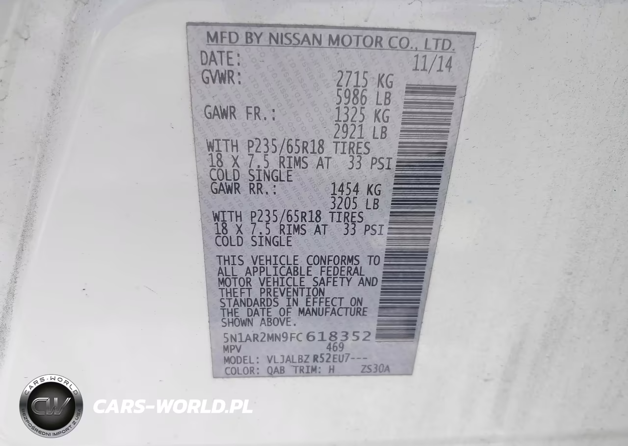 2015 Nissan Pathfinder S VIN:5N1AR2MN9FC618352 - 9