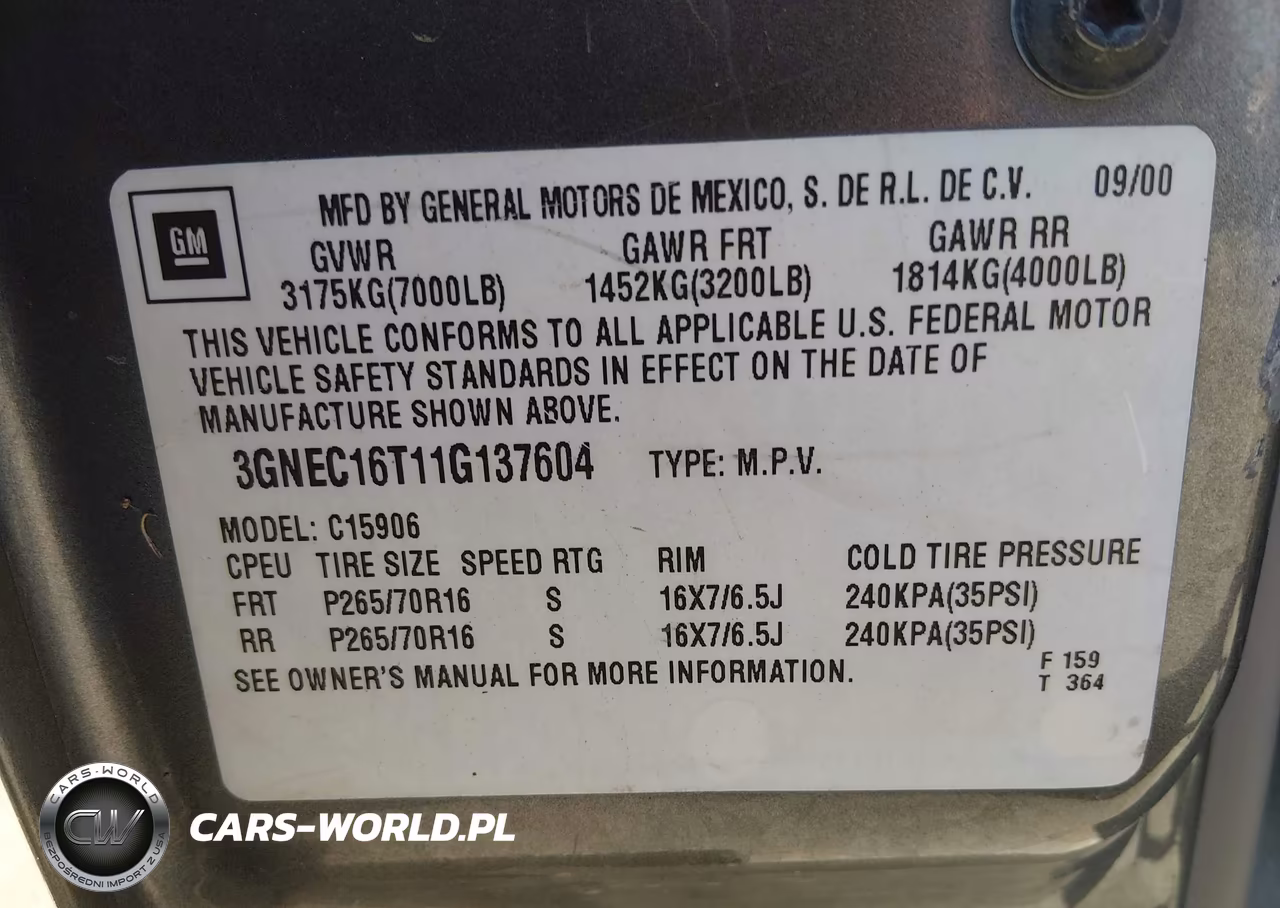 2001 Chevrolet Suburban 1500 Ls VIN:3GNEC16T11G137604 - 9