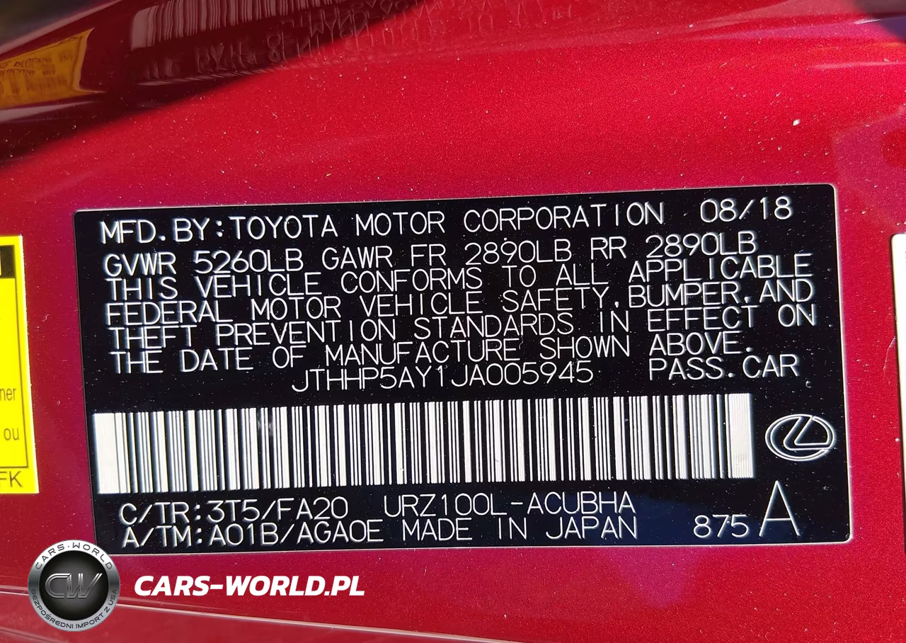 2018 Lexus Lc 500 VIN:JTHHP5AY1JA005945 - 9