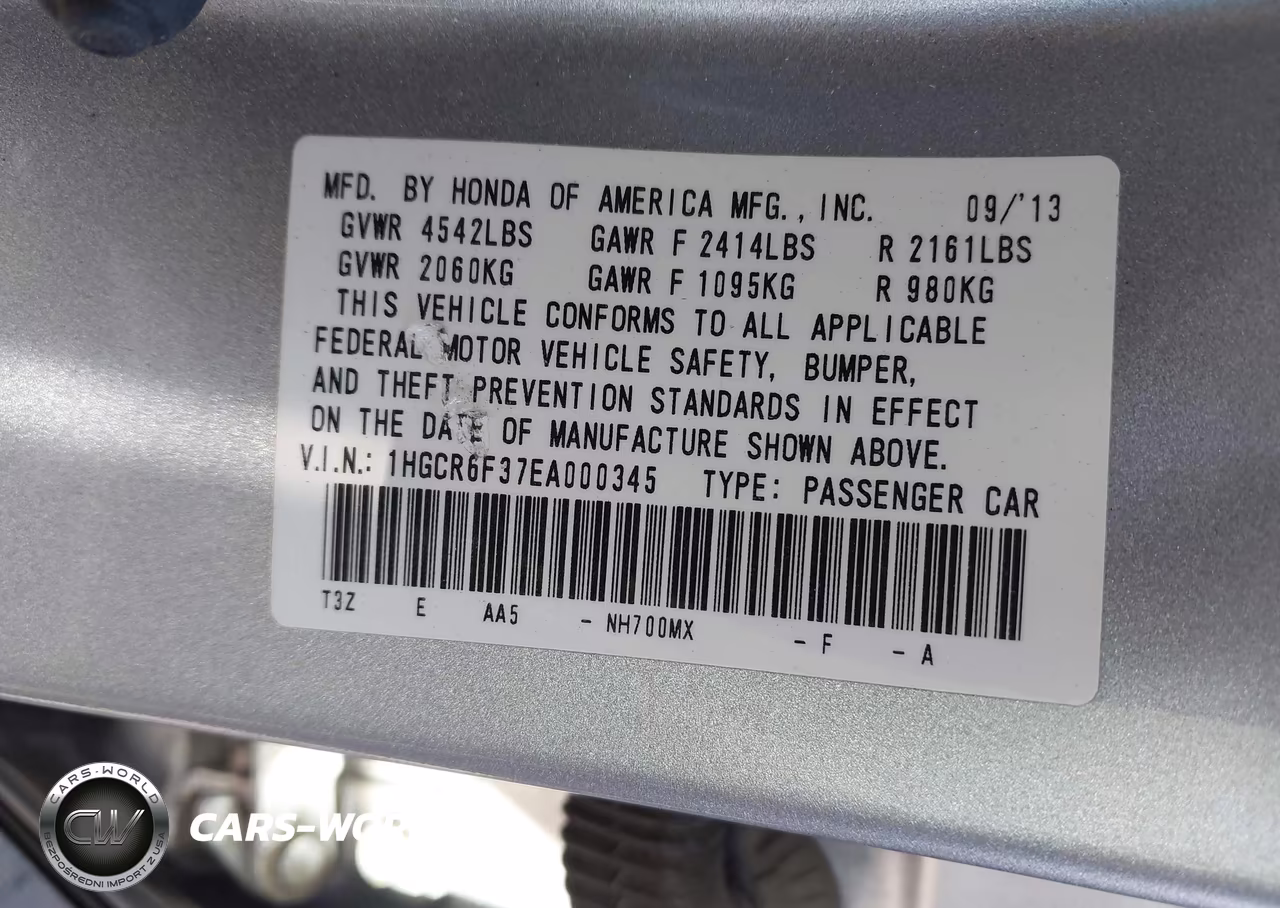 2014 Honda Accord Hybrid VIN:1HGCR6F37EA000345 - 9
