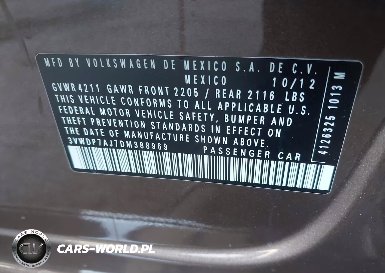 2013 Volkswagen Jetta 2.5L Se VIN:3VWDP7AJ7DM388969 - 9