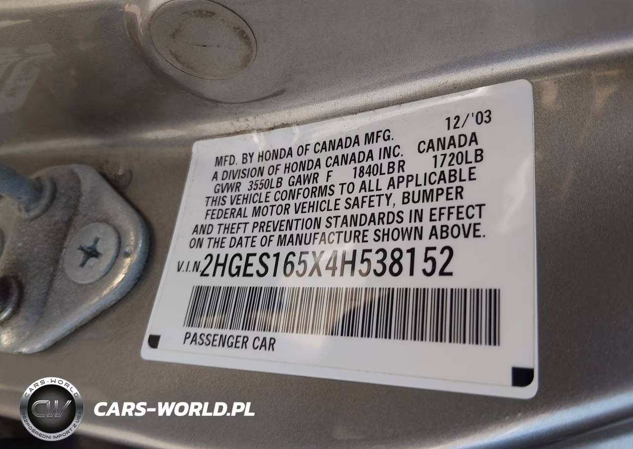 2004 Honda Civic Lx VIN:2HGES165X4H538152 - 9